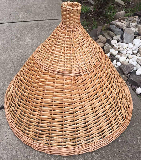 Конусна люстра плетена | люстра з лози /плетена люстри в кафе Київ - фото 3