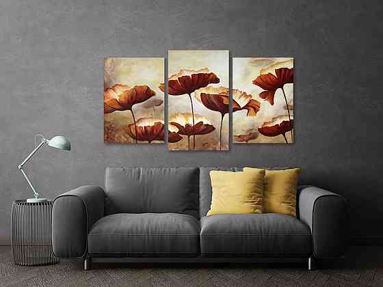 Модульная картина в гостиную / спальню Маки   Art-632_3 100x150 см Киев