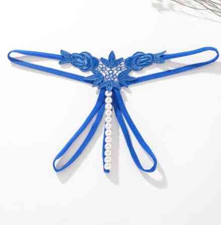 Трусики с жемчугом и розами универсальный синий Киев