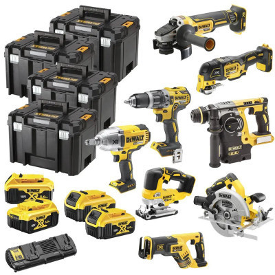 Набір електроіструментів DeWALT 8 од., 18 В XR Li-lon, 4 кейса TSTAK, 4*5Ah АКБ та 1 ЗП (DCK865P4T) Вінниця - фото 1
