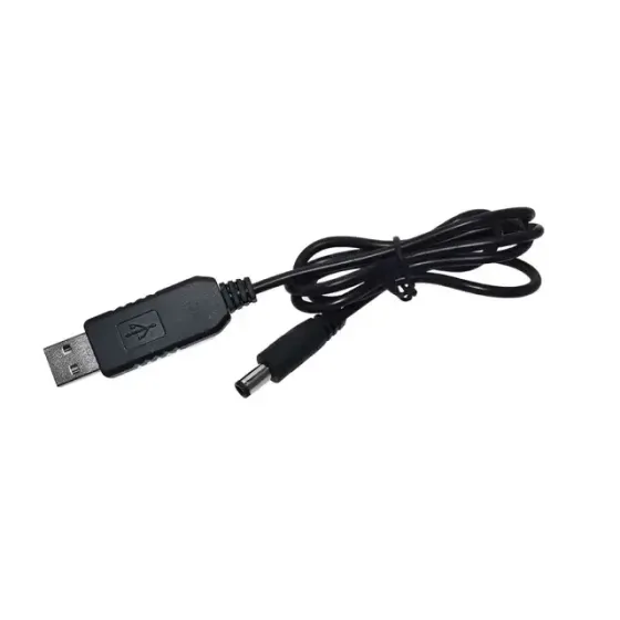 Кабель-перетворювач напруги USB 5V в DC 12V для роутера 5.5х2.1 мм (1.4м): живлення від павербанка до 0.75A Одеса