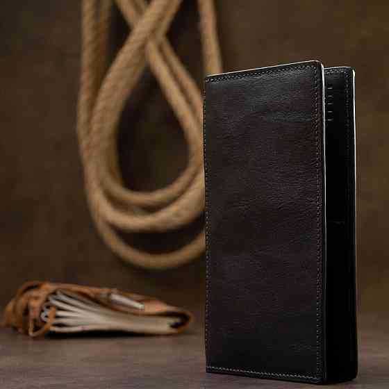 Оригинальное кожаное портмоне унисекс GRANDE PELLE 11513 Черный Киев