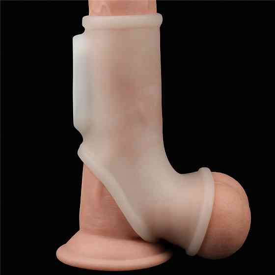 Насадка на член - Vibrating Silk Knights Ring With Scrotum Sleeve White Sex Aura Киев