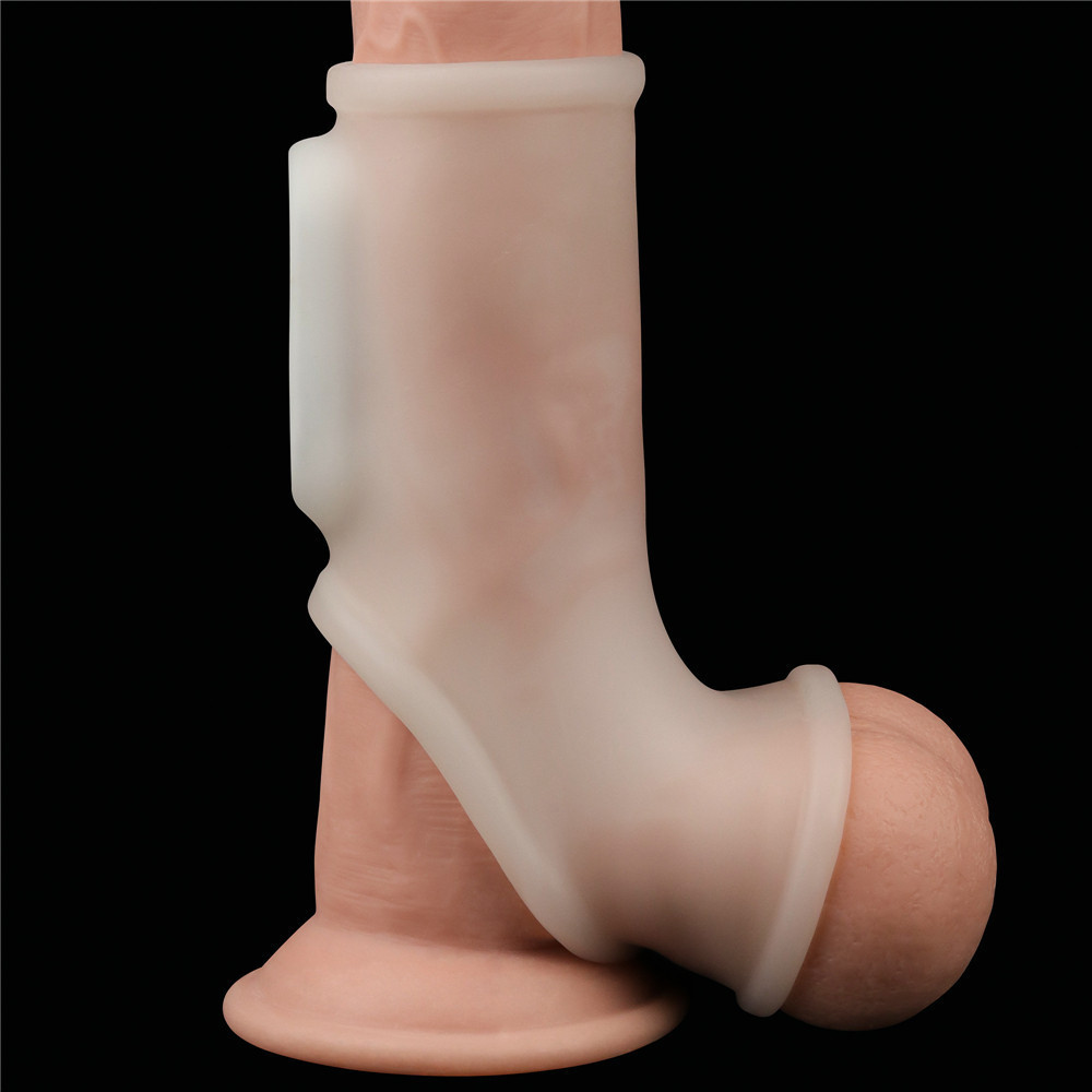 Насадка на член - Vibrating Silk Knights Ring With Scrotum Sleeve White Sex Aura Киев - изображение 6