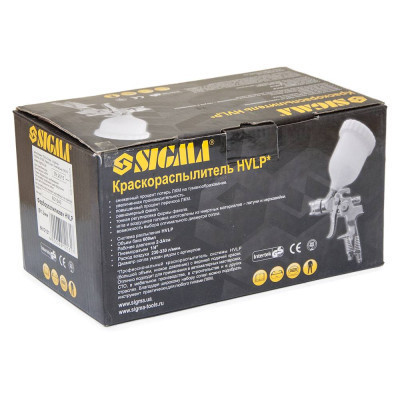 Краскопульт Sigma HVLP 1.3мм (хром) верхний бак, (пласт) (6812131) Винница - изображение 3
