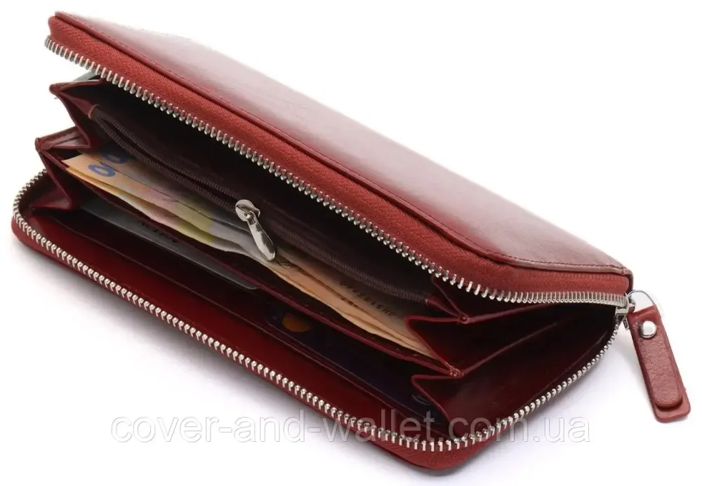 Презентабельный мужской портмоне клатч из гладкой кожи Boston Коричневый Киев - изображение 4