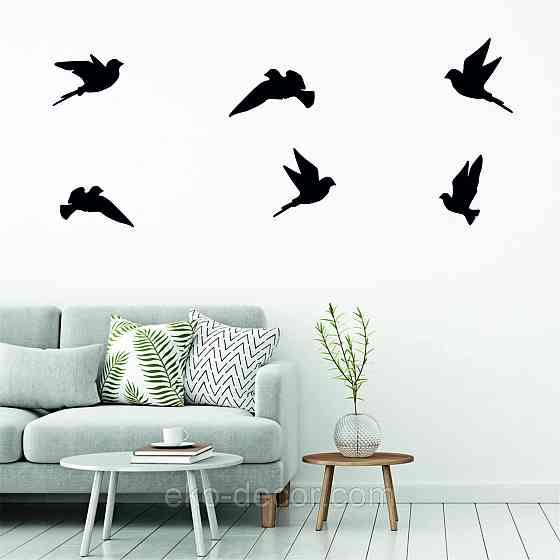 Декоративне настінне Панно «Пташка» Декор на стіну(ціна за 1шт) 30*16 см, Чорний Київ