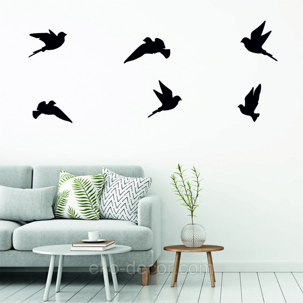 Декоративне настінне Панно «Пташка» Декор на стіну(ціна за 1шт) 30*16 см, Чорний Київ - фото 5