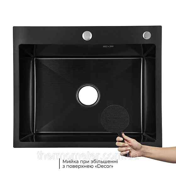 Lidz Handmade H6050HB Мойка для кухни интегрированная Decor Black PVD Honeycomb 2,5/0,5 мм LDH6050BDECPVD48371 Киев