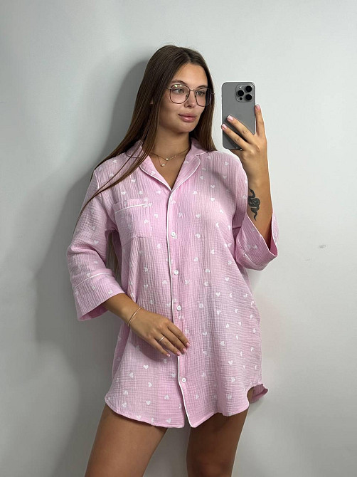 Женская муслиновая ночная сорочка Зефирный XS-S Харьков - изображение 1