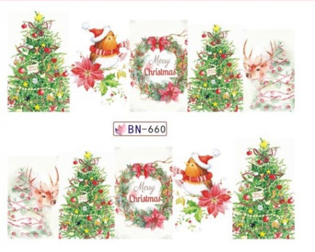 Новогодние наклейки на ногти BN-660 Киев - изображение 1