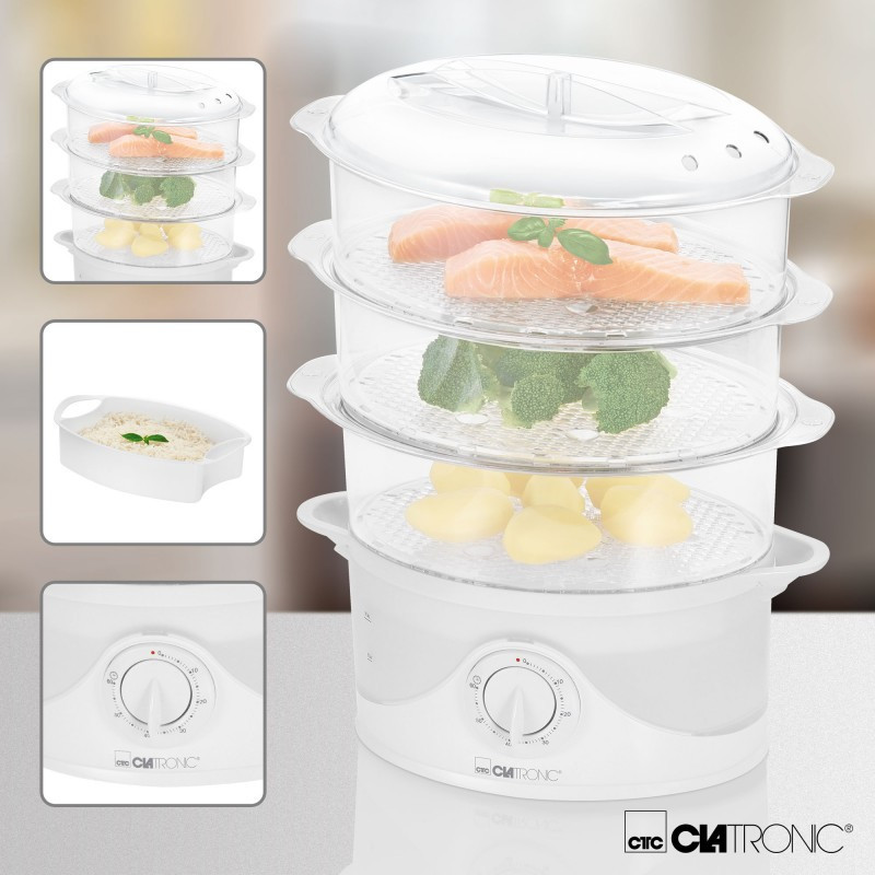 Електрична пароварка 11 літрів 3 рівні піддонів Clatronic DG (3665) 800 Вт Нововолинськ - фото 4