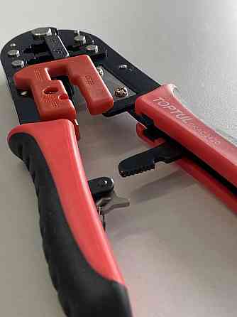 Кліщі для обтиску і зачистки проводів (RJ11/RJ12/RJ45) трещоточные TOPTUL DKAC2420 Одеса