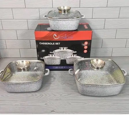 Набор квадратных казанов UNIQUE UN-5501 6 предметов Одесса - изображение 6