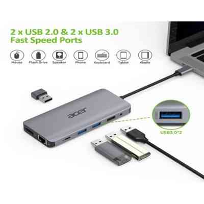 Порт-реплікатор Acer 12in1 Type C dongle USB3.2, USB2.0, SD/TF, HDMI, PD, DP ... (HP.DSCAB.009) Вінниця