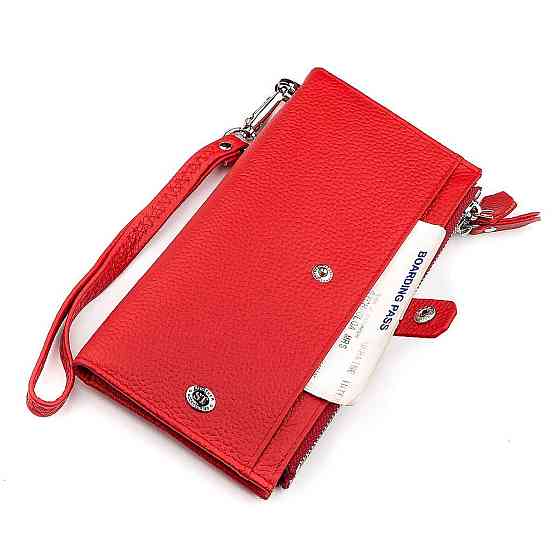 Кошелек женский многофункциональный Красный (ST Leather) Киев