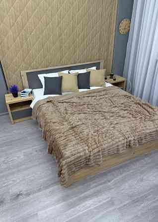 Плед-покривало смужка Шарпей 210х220 см (+-10см) Капучино (87-203) Київ