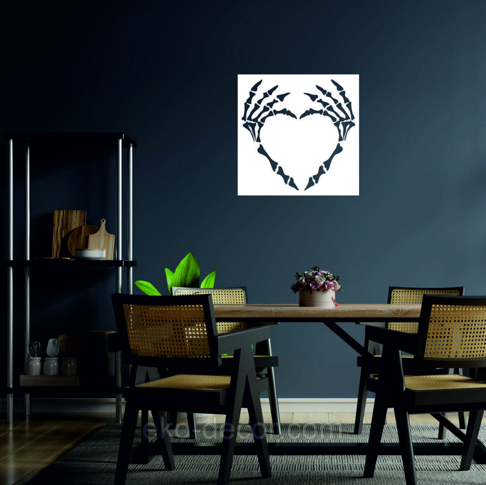 Декоративное настенное 3D Панно «Скелет», Декор на стену с объемом 70*70 см, Белый Киев - изображение 4