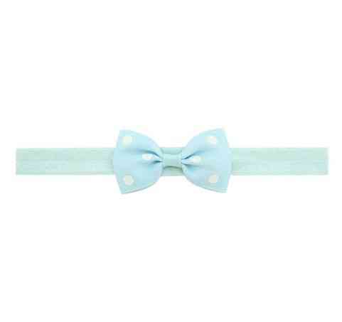 Дитяча світло-блакитна пов'язка в горошок - окружність 36-60см, бантик 7,5 см Київ