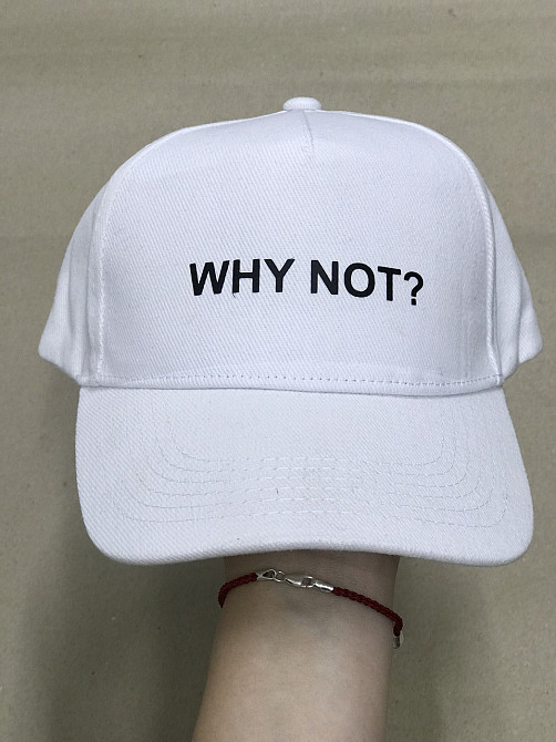 Біла бейсболка з написом — "Why not?" Чернівці - фото 2