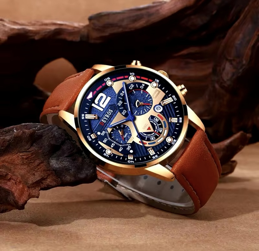 Подарочный набор для мужчин 1 наручные часы с 1 оригинальным браслетом без подарочной коробки коричневый Киев - изображение 2