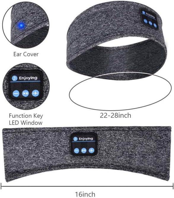 Блютуз наушники повязка для бега йоги и сна SleepBand 5.0 беспроводная маска гарнитура с микрофоном черная новый Киев - изображение 9