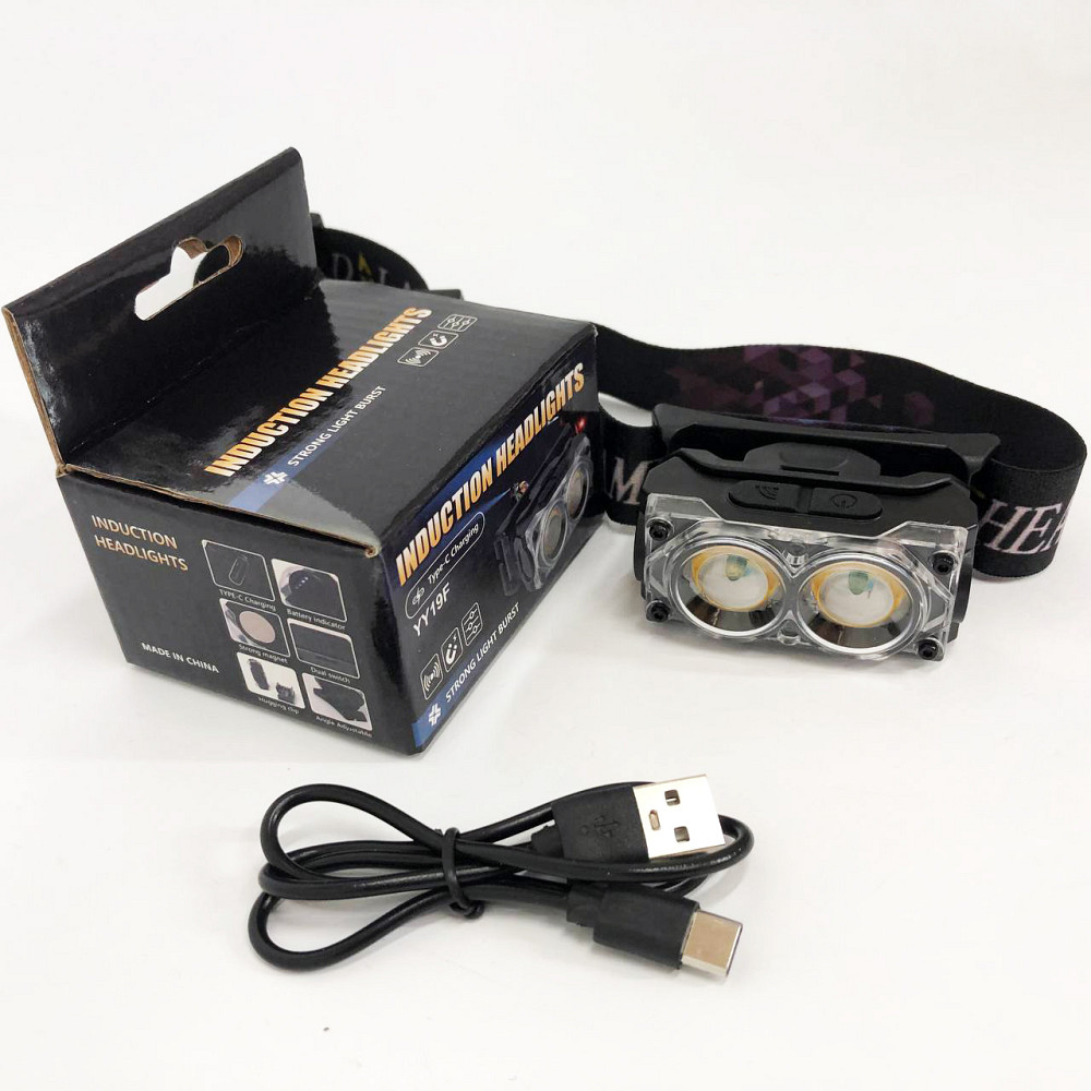 Ліхтар на лоб для риболовлі Police YY-19F-2XPE(white)+2COB(yellow), Ліхтарик налобний потужний SN-82 Львів - фото 2