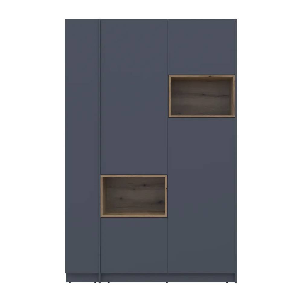 Шафа для одягу з нішою та етажеркою Doros Дейл Графіт/Дуб Евок 2 ДСП 143.2х52х220 DRS-011723 (44900335) Дніпро - фото 9