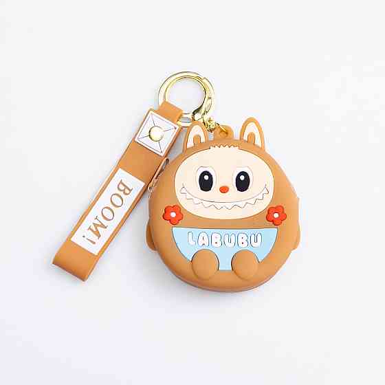 Дитячий гаманець-брелок Лабубу 7,5×7×2,5 (см з ремінцем і карабіном Бежевий HP-55-15BR Коломия