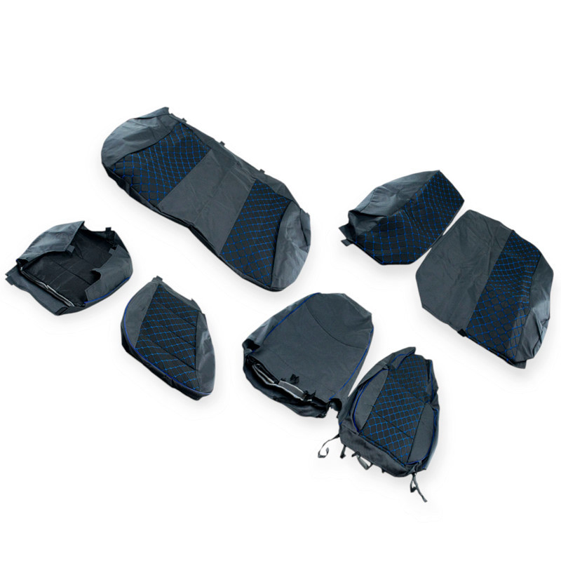 Чохли daewoo lanos "" ромб сині салону Мукачево - фото 1