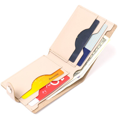 Портмоне Shvigel Кожаное Бежевое (16468) Винница - изображение 8