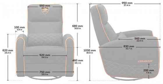 Крісло для геймерів Cougar Fidom Gray ( 11009 ) Харків