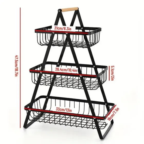 Корзина для фруктов 3 яруса,/ Фруктовница металлическая Коломия
