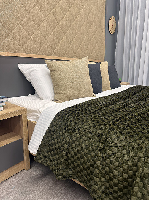 Плед-покривало Шахи 200х210 см (+-5см) Хакі (87-037) Київ - фото 6