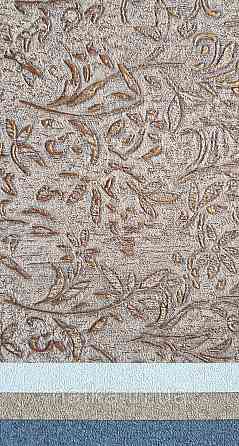 Шпалери вінілові на флізеліні Marburg Aura метрові маленькі квіти золотисті на коричневому структурні Київ