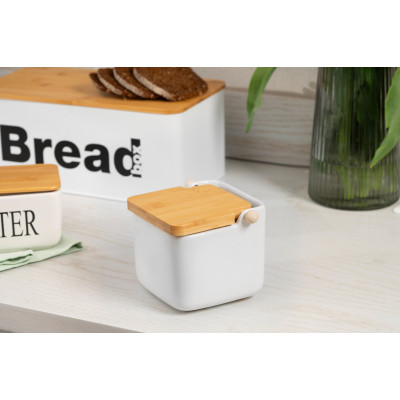 Цукорниця Ardesto Midori 12х12х11см, 840мл, кераміка, бамбук, біла (AR0907W) Вінниця - фото 8