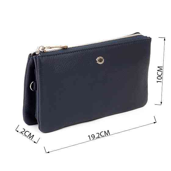 Місткий клатч на два відділення жіночий ST Leather 19248 Синій Київ