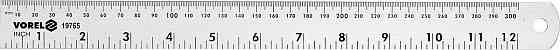 Лінійка алюмінієва VOREL, l= 300 мм, w= 28 мм з дюймовою і метричною шкалами [20/120] Одеса