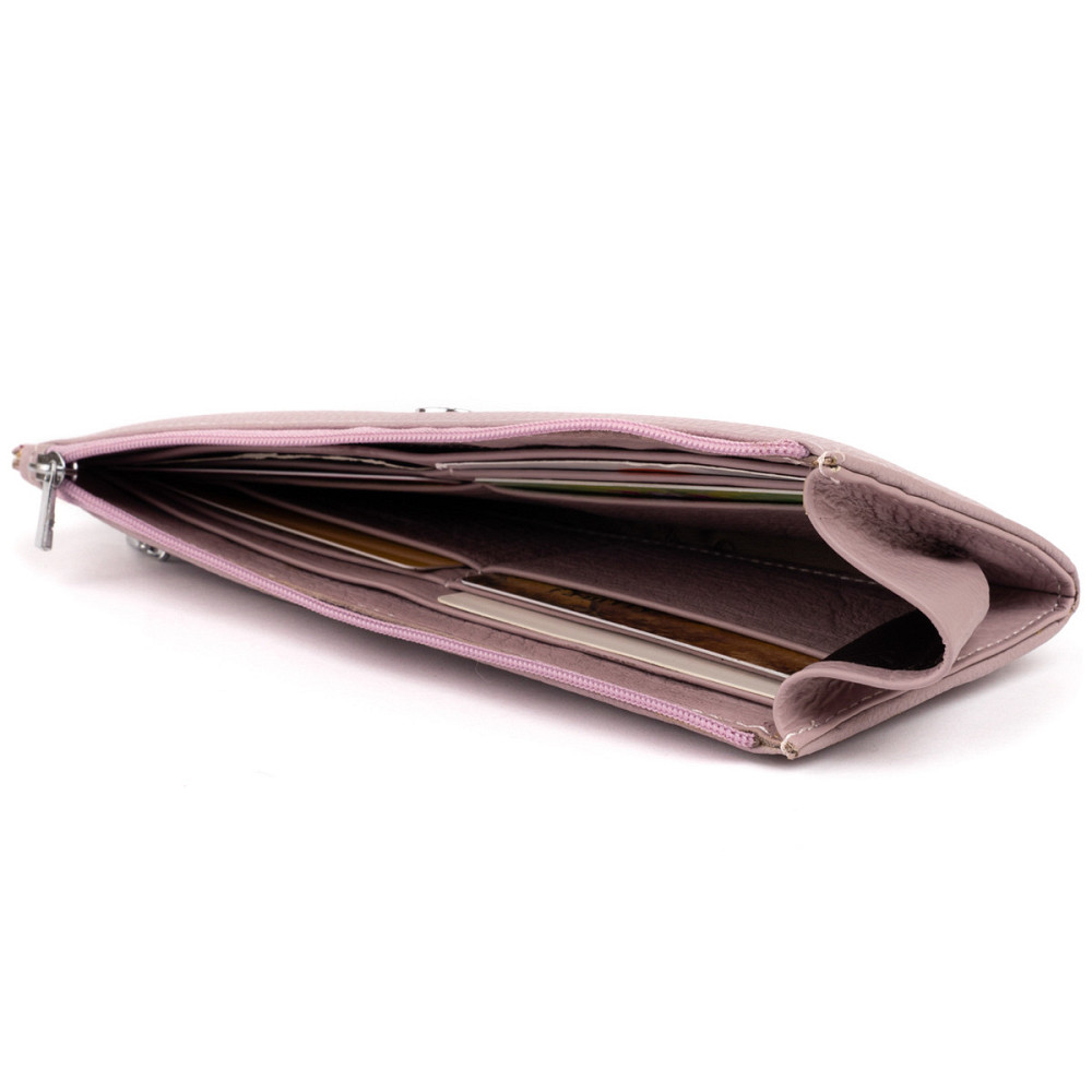 Горизонтальный тонкий кошелек из кожи женский ST Leather 19327 Лиловый Киев - изображение 7