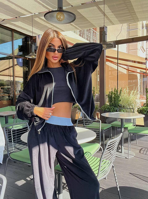 Жіночий стильний повсякденний костюм з ніжного велюру Одеса - фото 5