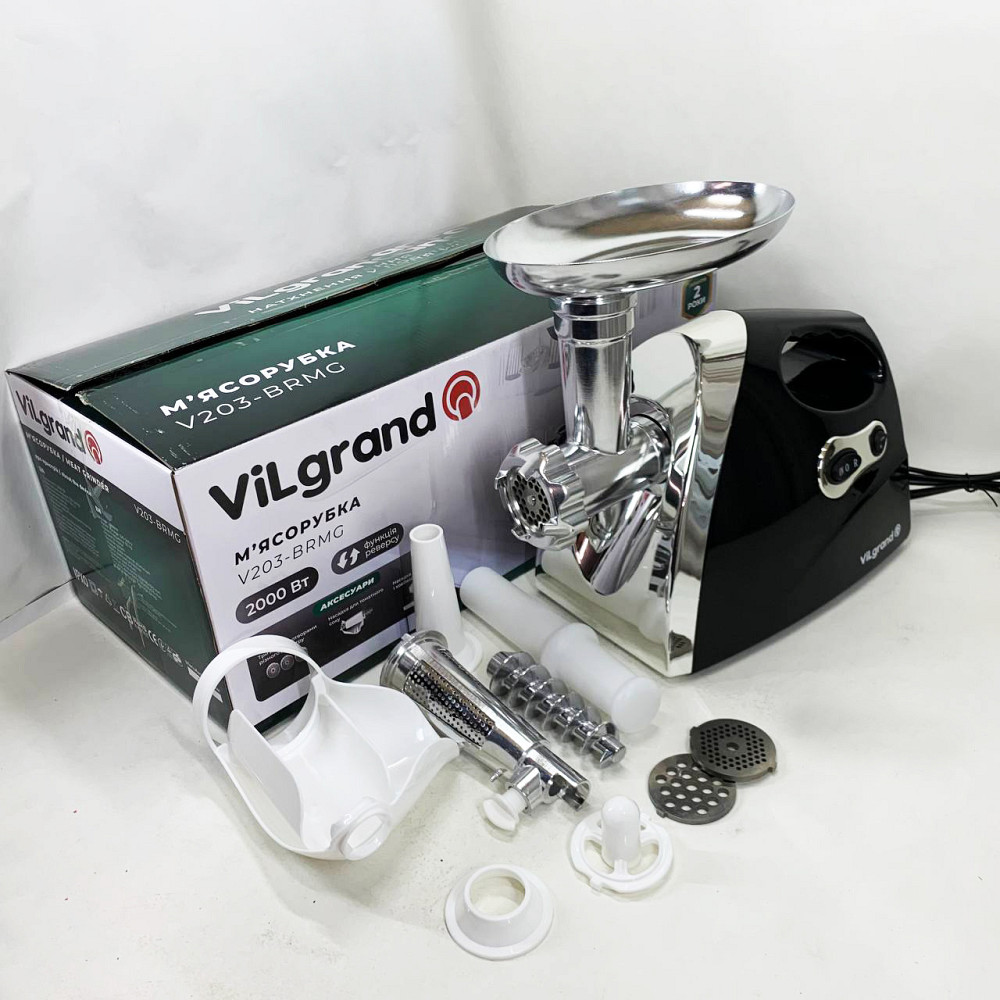 М'ясорубка з решіткою для фаршу ViLgrand, Електром'ясорубка 5 насадок Шнекова електро м' WG-15 Івано-Франківськ - фото 4