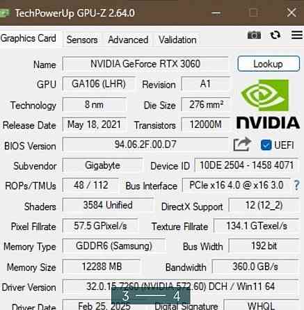 Відеокарта NVIDIA Gigabyte EAGLE OC RTX 3060 12Gb LHR Київ