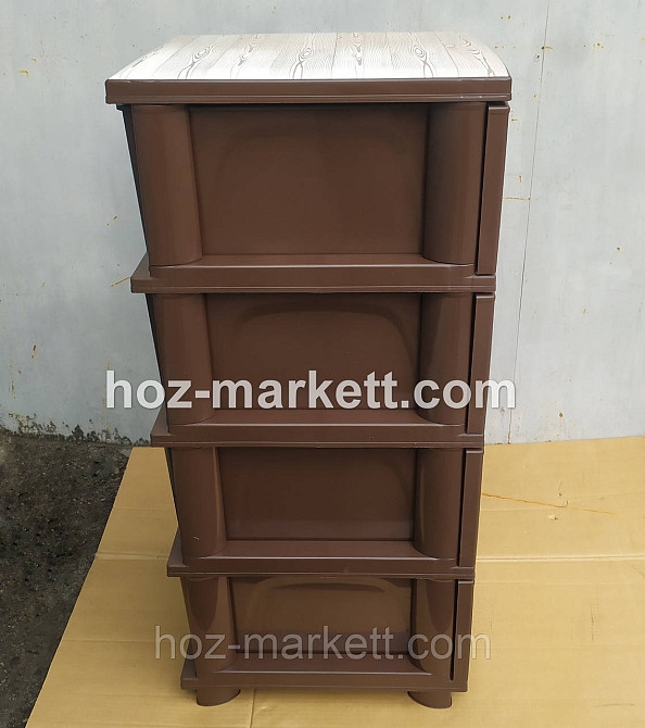 Комод пластиковий на 4 ящики коричневий "Дерево" Харків - фото 2