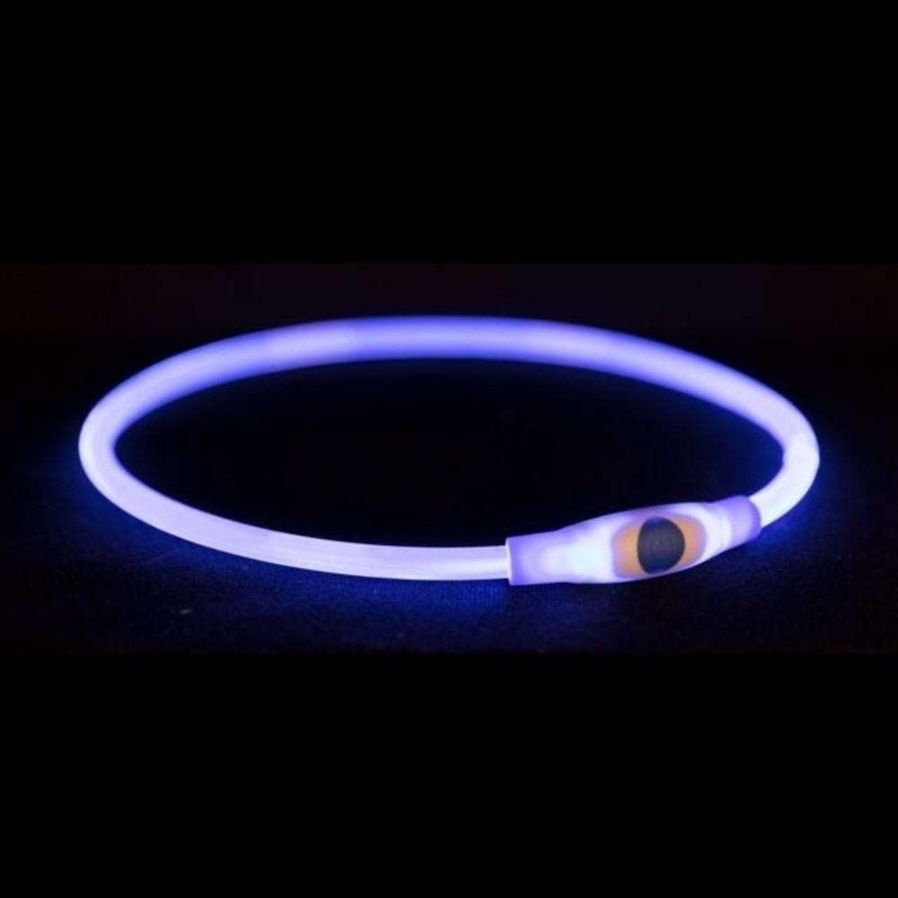 Ошейник Trixie Flash Light Ring USB для собак мигающий силиконовый синий размер S–M 40 см/8 мм Киев - изображение 2