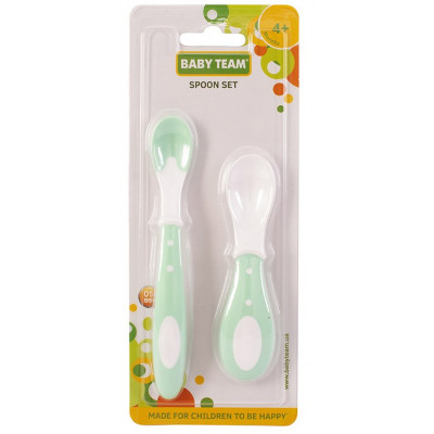 Набор детской посуды Baby Team ложек 2 шт (6106_мятный) Винница - изображение 3