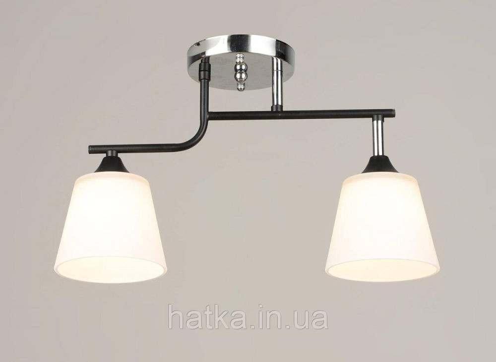 Люстра стельова на 2 плафони VALESO K2311/2, чорний/хром Київ - фото 1