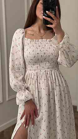 Жіноча сукня міді з відкритими плечима з мусліну Тюльпан XS/S Харків