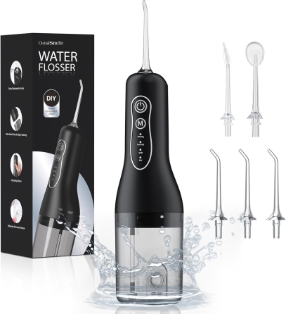 Беспроводной ирригатор OasiSmile 260 мл, 4 режима, 5 насадок, 30–120 PSI, IPX7, аккумулятор до 40 дней Киев
