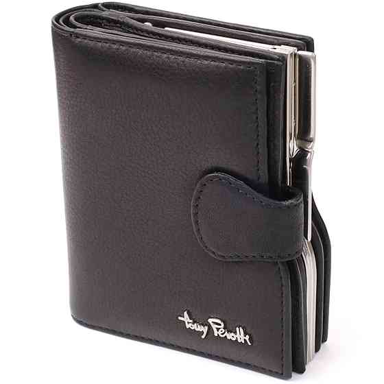 Стильний жіночий вертикальний гаманець з натуральної шкіри Tony Perotti 20842_1 (2656 nero) Чорний Київ