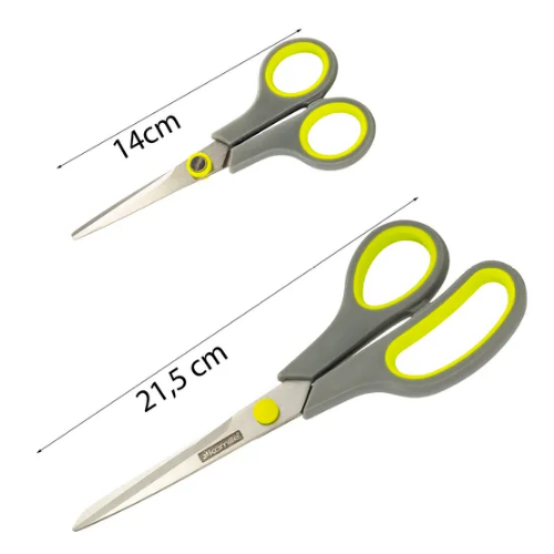 Набір ножиць універсальні (140мм/215мм) нержавіюча сталь пластикові ручки 5180 KAMILLE Житомир - фото 3